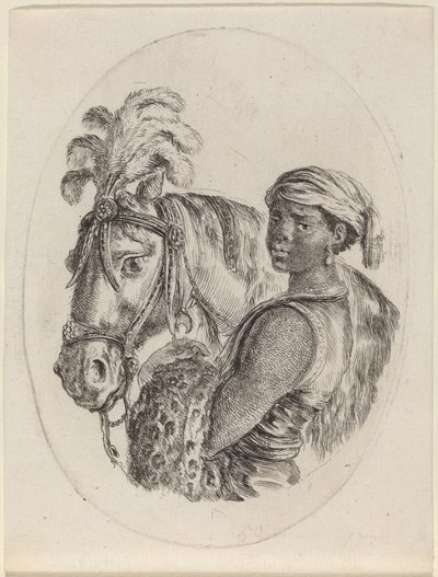 Arap Atı ile Kara Damat by Stefano della Bella