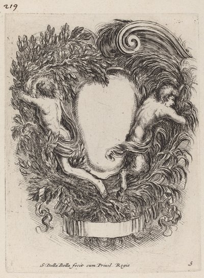 Apollo ve Pan ile Kartuş, 1647. by Stefano della Bella