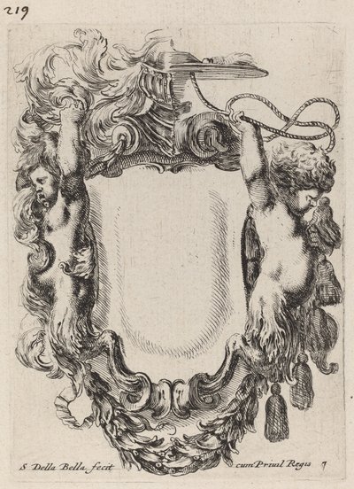 Bebek Satyrs ile Kartuş, 1647. by Stefano della Bella