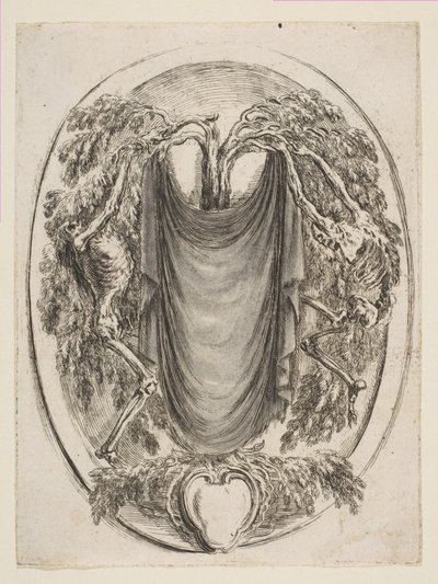 İskeletli Kartuş, 1647. by Stefano della Bella
