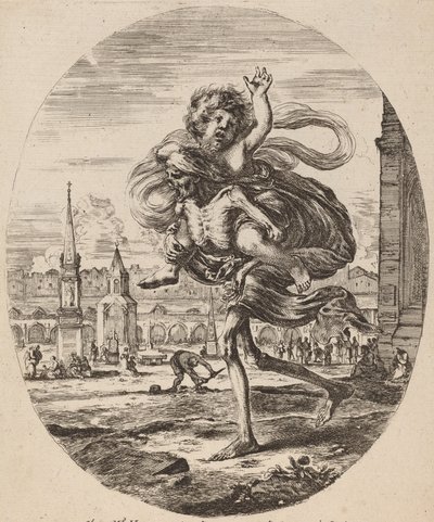 Bir Çocuğu Sola Taşıyan Ölüm, muhtemelen 1648. by Stefano della Bella