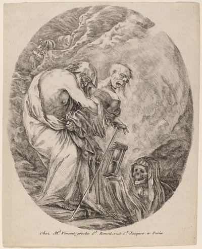 Yaşlı Bir Adamla Ölüm, muhtemelen 1648. by Stefano della Bella
