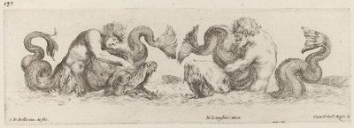 Yunuslar ve Tritonlar by Stefano della Bella