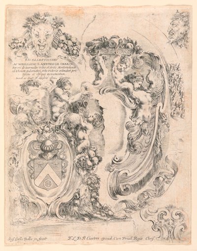 Rozetler ve Rozet Detayları, No. "Raccolta di varii cappriccii et yeni buluşu di cartelle et süs" den 2 by Stefano della Bella