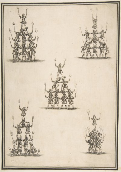 Beş Akrobat Grubu, 1652. by Stefano della Bella