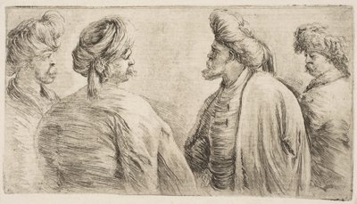 Dört Türk, Yarım Boy, yak. 1662. by Stefano della Bella