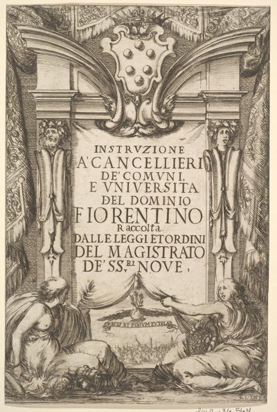Şansölyeler için Talimatlar için Ön Kapak Instruzione a Cancellieri: Medici ceketi ..., 1635. by Stefano della Bella