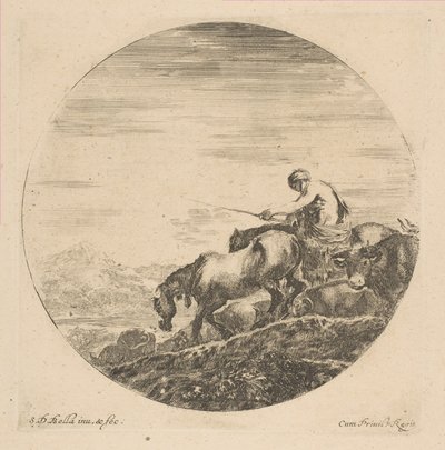 Atlı Çoban Hayvanları Sürüyor, yakl. 1646. by Stefano della Bella
