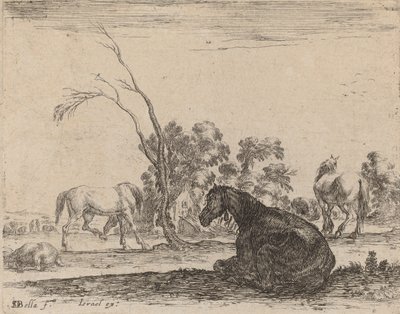 Çayırda Atlar, 1642. by Stefano della Bella