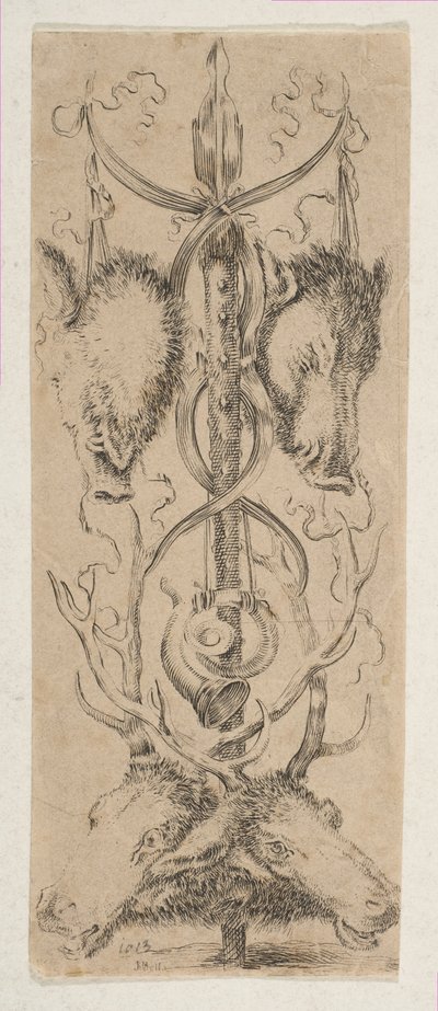 Altta Geyik Başlı Av Kupası, yak. 1653. by Stefano della Bella