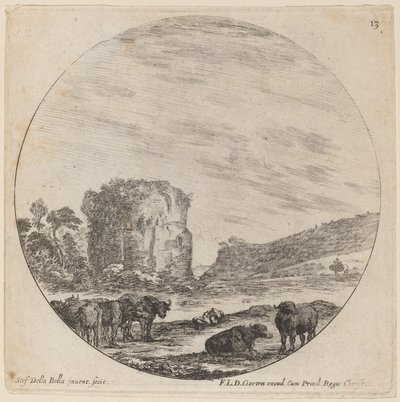 Antik Kalıntılar ile Peyzaj by Stefano della Bella
