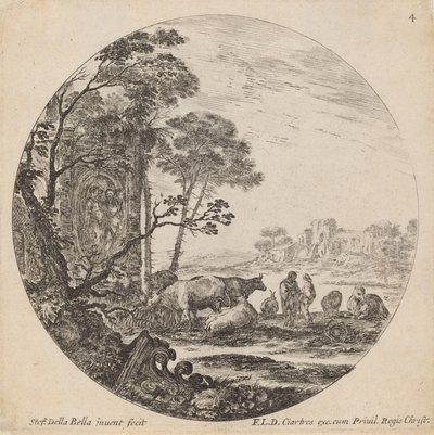 Roma Harabeleri ile Manzara, 1646. by Stefano della Bella