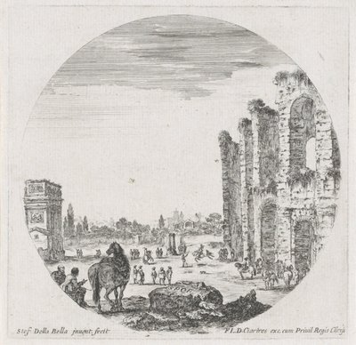 Kolezyum ve Konstantin Kemeri ile manzara Roma'daki manzaralar ve harabeler (dizi başlığı) Paysages et kalıntılar de Rome (dizi başlığı) by Stefano della Bella