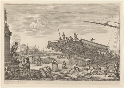 Bir Gemi Yükleme, muhtemelen c. 16541655. by Stefano della Bella