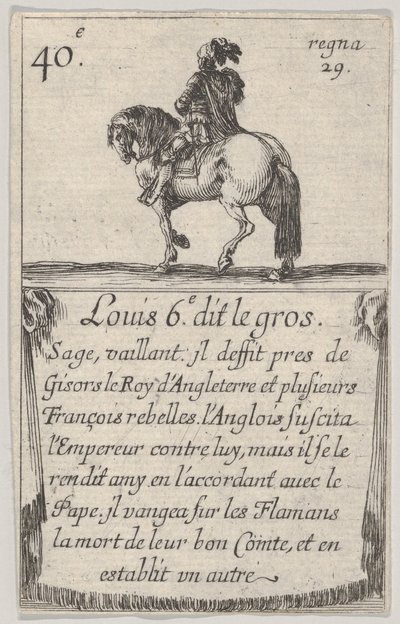 Louis 6.-e dit le gros Sage, vaillant..., Game of the Kings of France