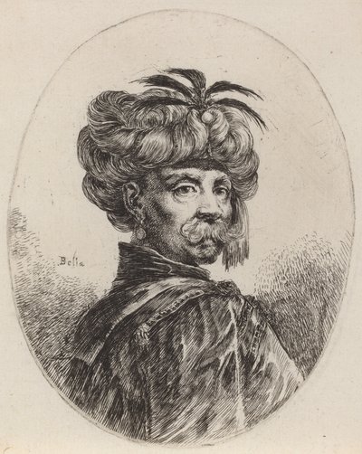 Beş Tüylü Sarıklı Moor, 16491650. by Stefano della Bella