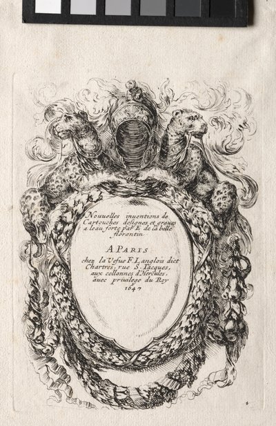 Bir Cartouche için Yeni Model, 1647. by Stefano della Bella