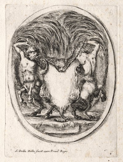 Bir Cartouche için Yeni Model, 1647. by Stefano della Bella