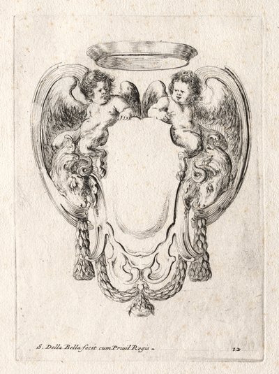 Bir Cartouche için Yeni Model, 1647. by Stefano della Bella