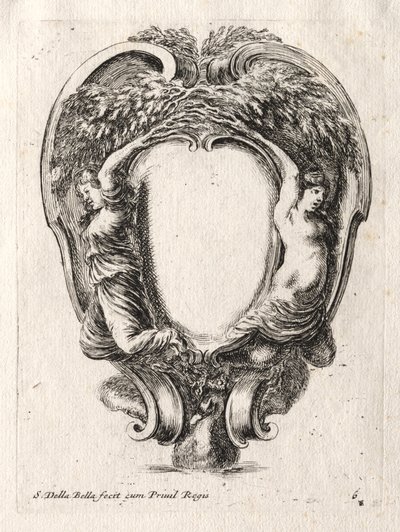 Bir Cartouche için Yeni Model, 1647. by Stefano della Bella