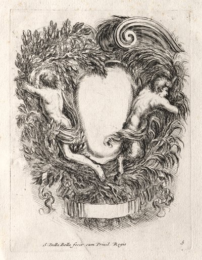 Bir Cartouche için Yeni Model, 1647. by Stefano della Bella
