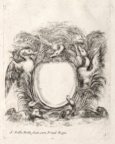 Bir Cartouche için Yeni Model, 1647. by Stefano della Bella