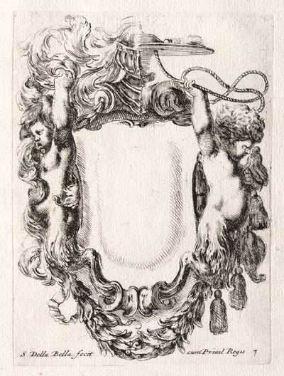 Bir Cartouche için Yeni Model, 1647. by Stefano della Bella