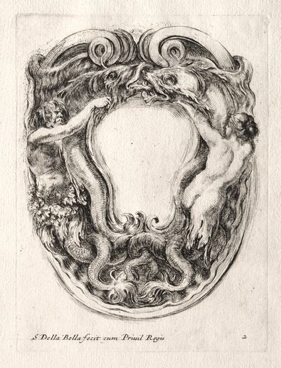 Bir Cartouche için Yeni Model, 1647. by Stefano della Bella