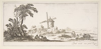 Levha 10: ön planda bir aile, orta planda çeşitli figürler ve atlar, bir..., yakl. 1641. by Stefano della Bella