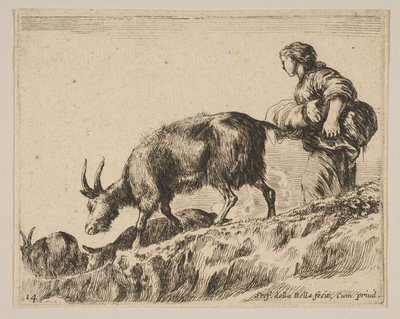 Levha 14: keçi güden çoban, yakl. 1641. by Stefano della Bella