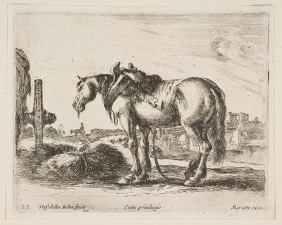 Levha 22: Araba atı, çeşitli hayvanlardan Diversi animali, yakl. 1641. by Stefano della Bella
