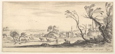 Plaka 2: ortada ayakkabılarını çıkaran bir köylü kadın, başka bir köylü kadın ve iki c..., yakl. 1641. by Stefano della Bella