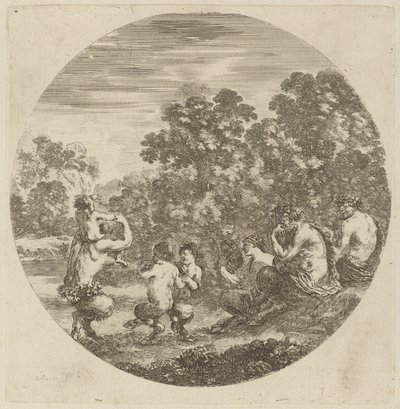 Satirler ve Faun by Stefano della Bella