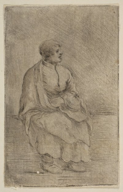 Oturmuş Din Adamı, ca. 1662. by Stefano della Bella