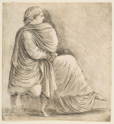 Antik Bas Rölyeften Sonra Profilde Oturan Kadın, yakl. 1660. by Stefano della Bella