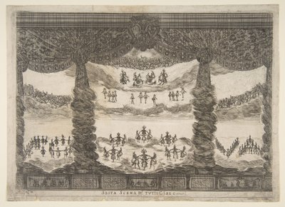Altıncı sahne, gökler, Tanrıların evliliğinden Le nozze degli Dei, 1637. by Stefano della Bella