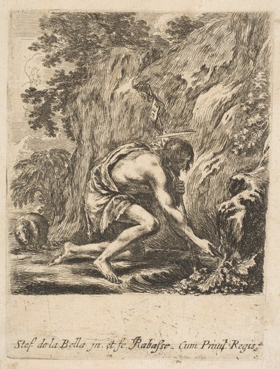 Vaftizci Yahya Bir Kaynaktan Su Çekiyor, ca. 1649. by Stefano della Bella