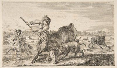 Koyda geyik, Hayvan avlarından Farklı hayvanlar için avlar, ca. 1654. by Stefano della Bella