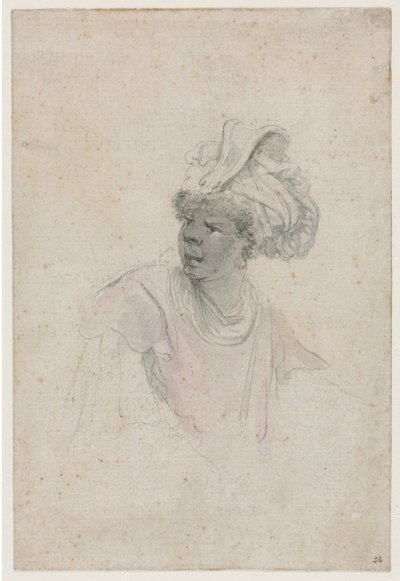 Bir Moor'un Çalışması, Yüzü Sola Doğru, c. 1657. by Stefano della Bella