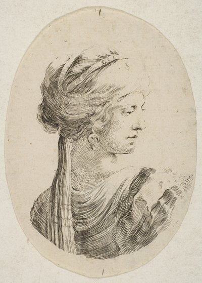 Sarıklı sultan, profilden sağda, 'Pers s..., 1649-50'de birkaç kafadan. by Stefano della Bella