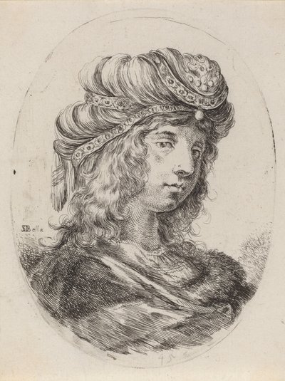 Şeritli Sarıkta Sultanlık, Sağa Döndü, 16491650. by Stefano della Bella