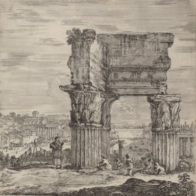 Concord Tapınağı ve Roma Forumu, 1656. by Stefano della Bella