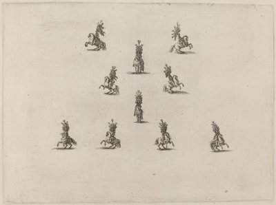 Büyük Tüylü Miğferli On Süvari, 1652. by Stefano della Bella