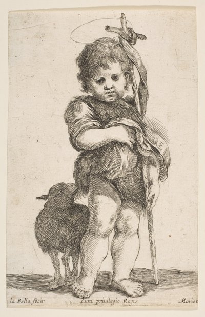 Küçük Vaftizci Yahya, Cüppesini Tutarken, yaklaşık. 1649. by Stefano della Bella