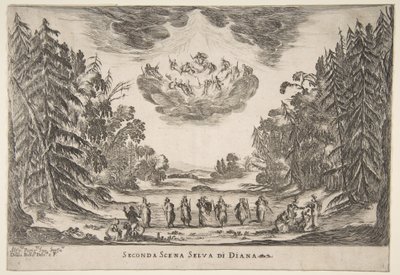Tanrıların Düğünü: İkinci Sahne, Diana, 1637. by Stefano della Bella