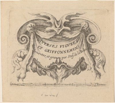 Çeşitli Şekiller ve Doodles için Başlık Sayfası, 1646. by Stefano della Bella