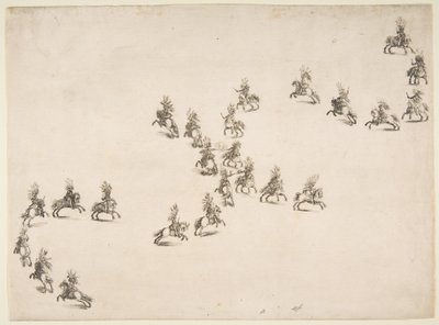 Yirmi dört Cavaliers, Çift S, 1652 oluşturur. by Stefano della Bella