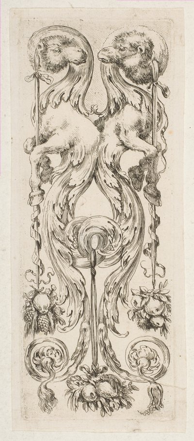 Bedenleri Süslemeyle Biten İki Karşıya Bakmış Deve Başı, yak. 1653. by Stefano della Bella