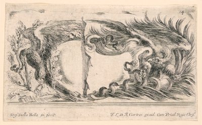 Rozetlerin İki Yarısı, No. "Raccolta di varii cappriccii et yeni buluşu di cartelle et süs" den 14 by Stefano della Bella
