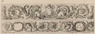 Cupid ve Four Seasons Heads ile İki Süs Grubu by Stefano della Bella